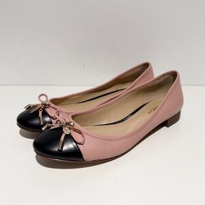 Coach Cap Toe Elegant Pink and‎ Black Women's Flats